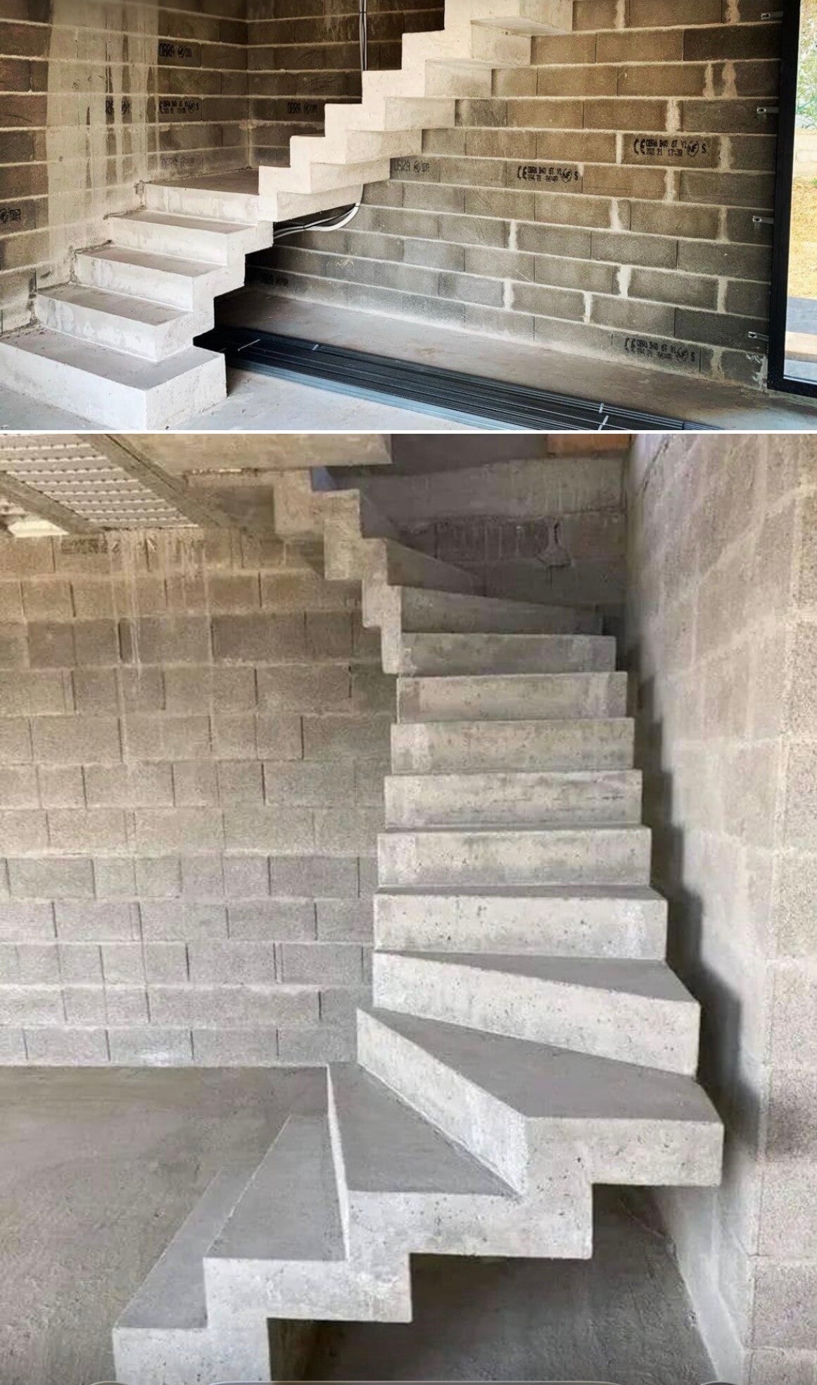 Escalier en béton brut