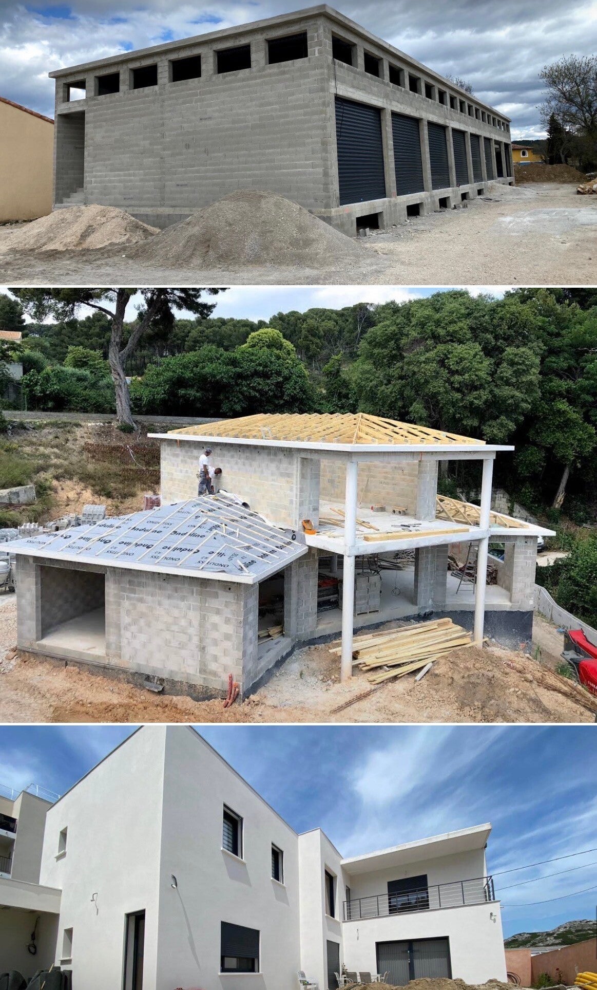 Maison contemporaine blanche terminée